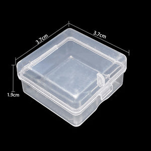 5pcs 3.7cm Square Plastic Transparent Containers Storage Case Organizer Lids