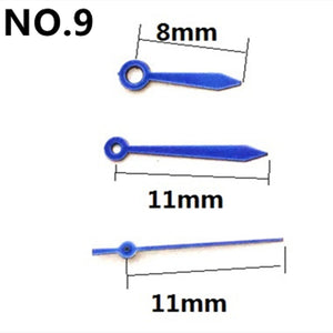 11mm Blue No Lume Arrow Shape Watch Hands for Miyota 2035 Quartz Movement #9