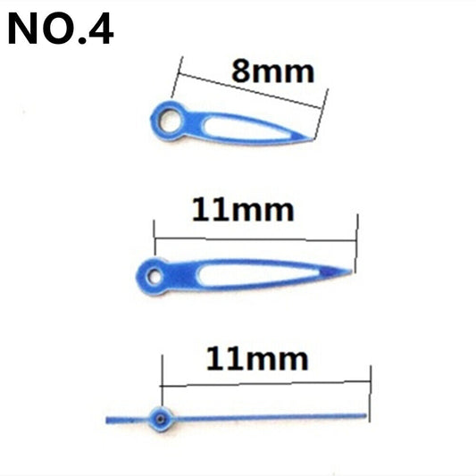 Aiguille de montre pointue en forme de flèche, 11 mm, bleu-vert, pour mouvement à quartz Miyota 2035 #4