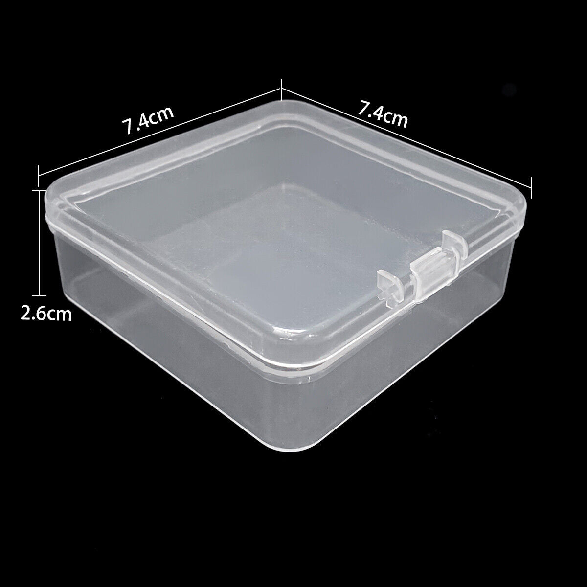 Set of 5 small transparent plastic storage containers, 7.4cm organizer cases for watch accessories.