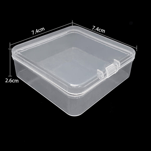 5pcs 7.4cm Small Rectangle Plastic Transparent Containers Storage Case Organizer