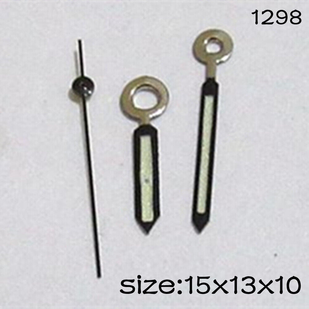 Set of luminous watch hands for Miyota 2015 movement, 15mm/13mm/10mm lengths by #1298 brand