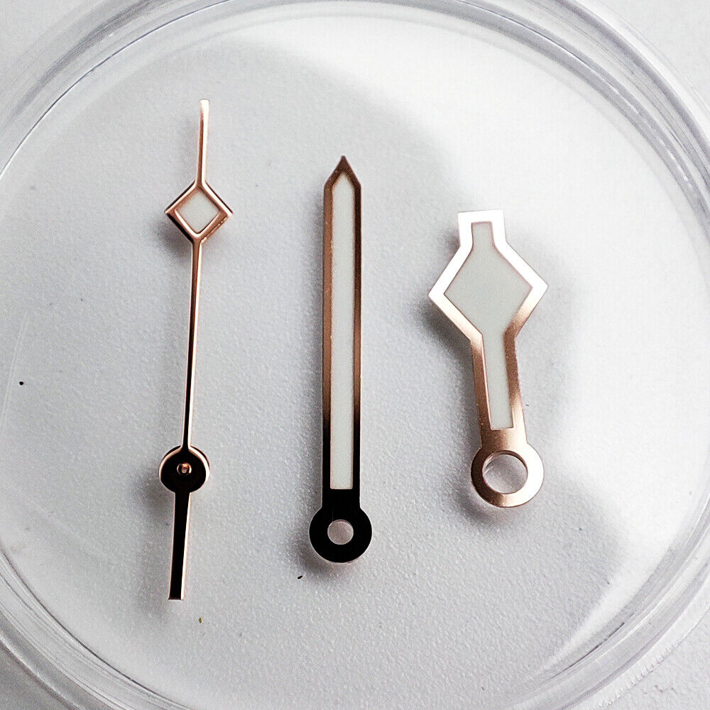 Rose Gold luminous watch hands for NH35A/NH36A movement, enhancing visibility and style in watch accessories.