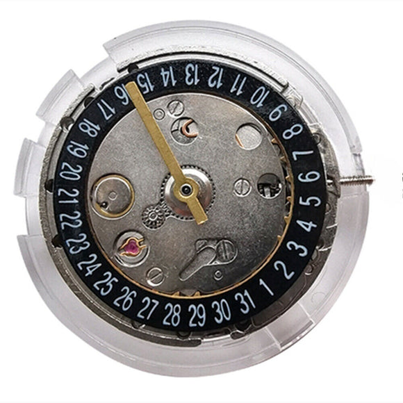 Watch Part GMT Mechanical Movement Black Day Date Calendar at 6 For 2813