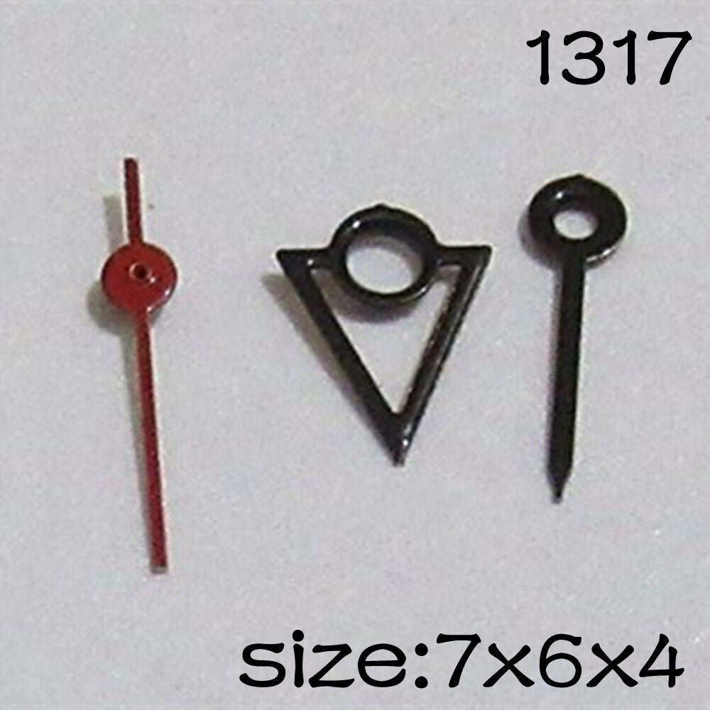 Black watch hands set for Miyota 2015 movement, lengths 7mm/6mm/4mm, precision fit by NO.1317 brand.