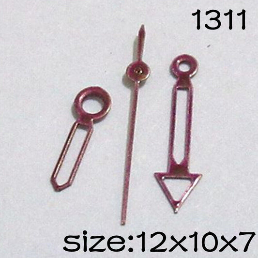 Purple watch hands set for Miyota 2015 movement, lengths 12mm/10mm/7mm by NO.1311 brand, stylish upgrade