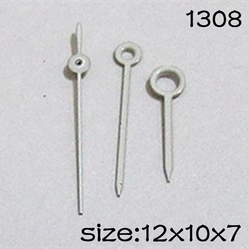 White set of watch hands for Miyota 2015 movement, sizes 12mm, 10mm, and 7mm, brand NO.1308.