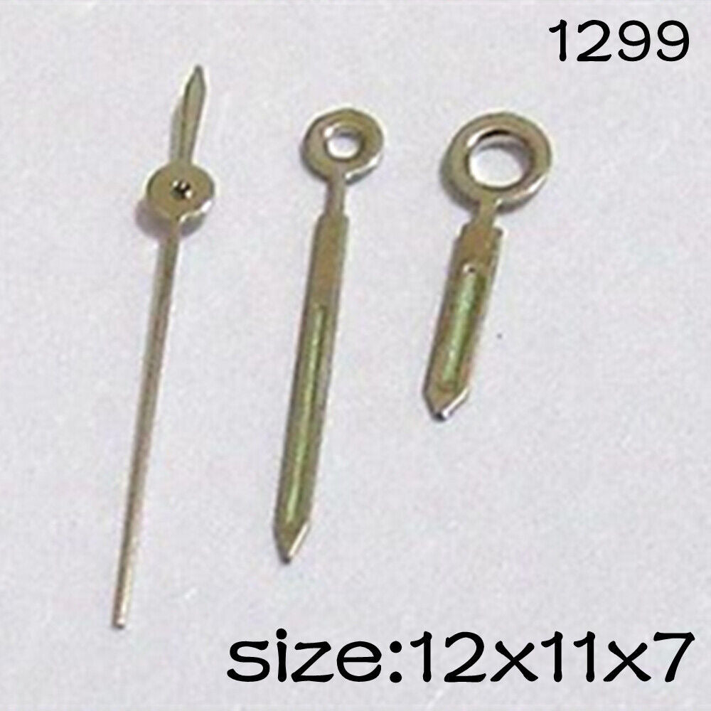 Luminous watch hands set for Miyota 2015 movement, sizes 12mm/11mm/7mm by #1299, ideal for precise repairs.