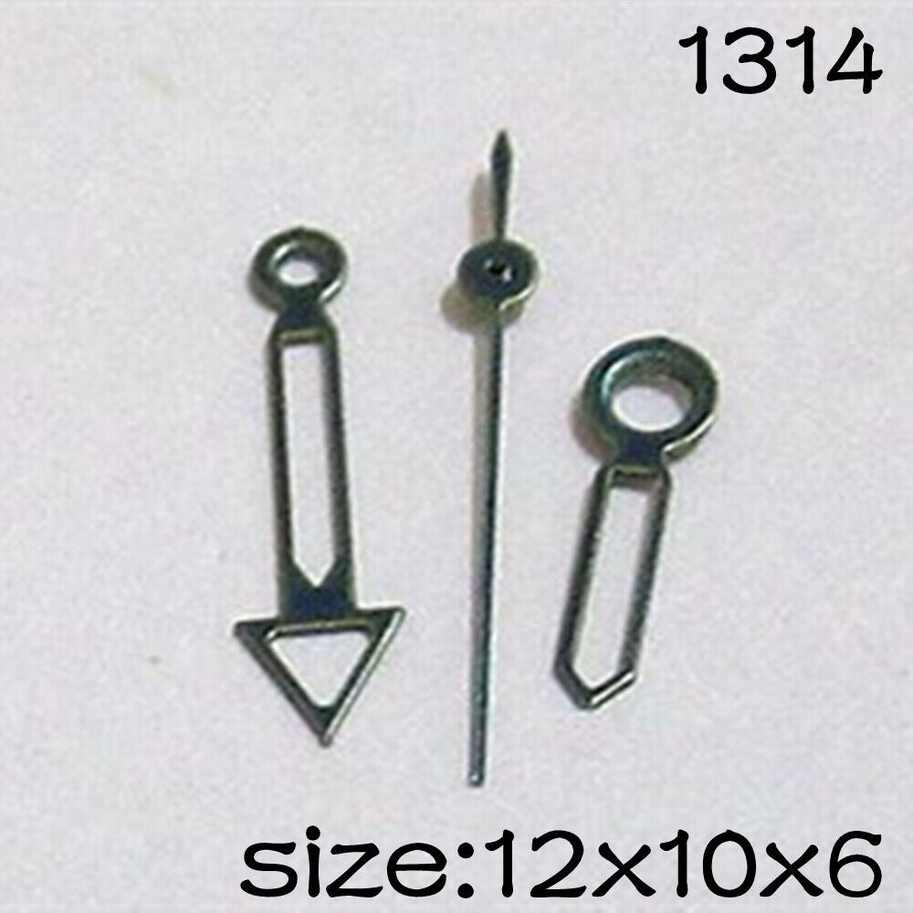 Dark green watch hands set for Miyota 2015 movement, sizes 12mm, 10mm, 6mm, brand #1314.