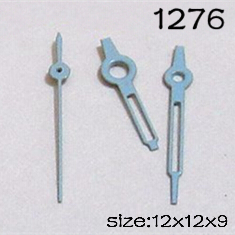 Blue watch hands set for Miyota 2015 movement, lengths 12mm/12mm/9mm, precise fit by NO.1276.