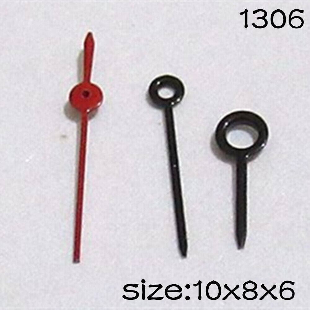 Black watch hands set by NO.1306 for Miyota 2015 movement, 10mm/8mm/6mm lengths, precise fit