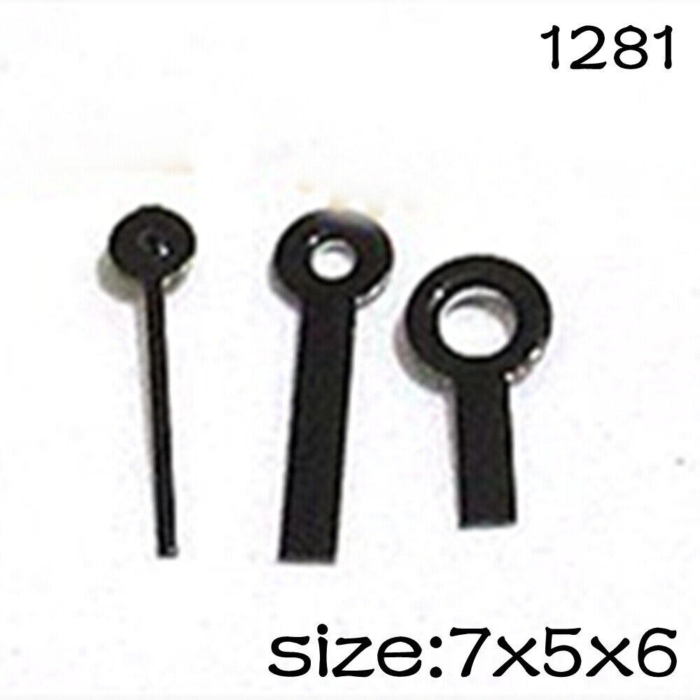 Black watch hands set for Miyota 2015 movement, 7mm/5mm/6mm lengths, stylish and precise NO.1281.