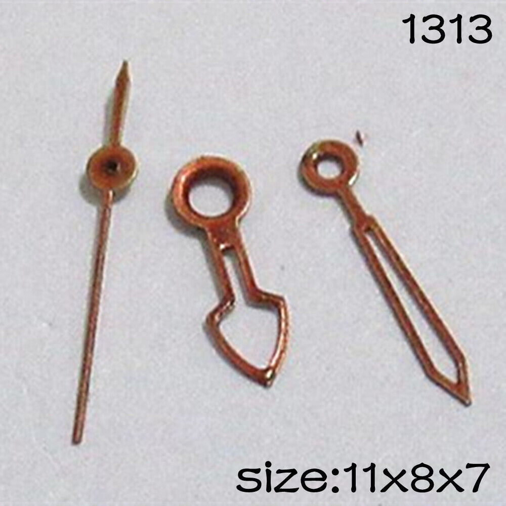 Orange watch hands set for Miyota 2015 movement with 11mm, 8mm, and 7mm lengths by NO.1313.