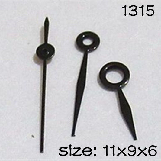 Black set of watch hands for Miyota 2015 movement, lengths 11/9/6mm, brand NO.1315.