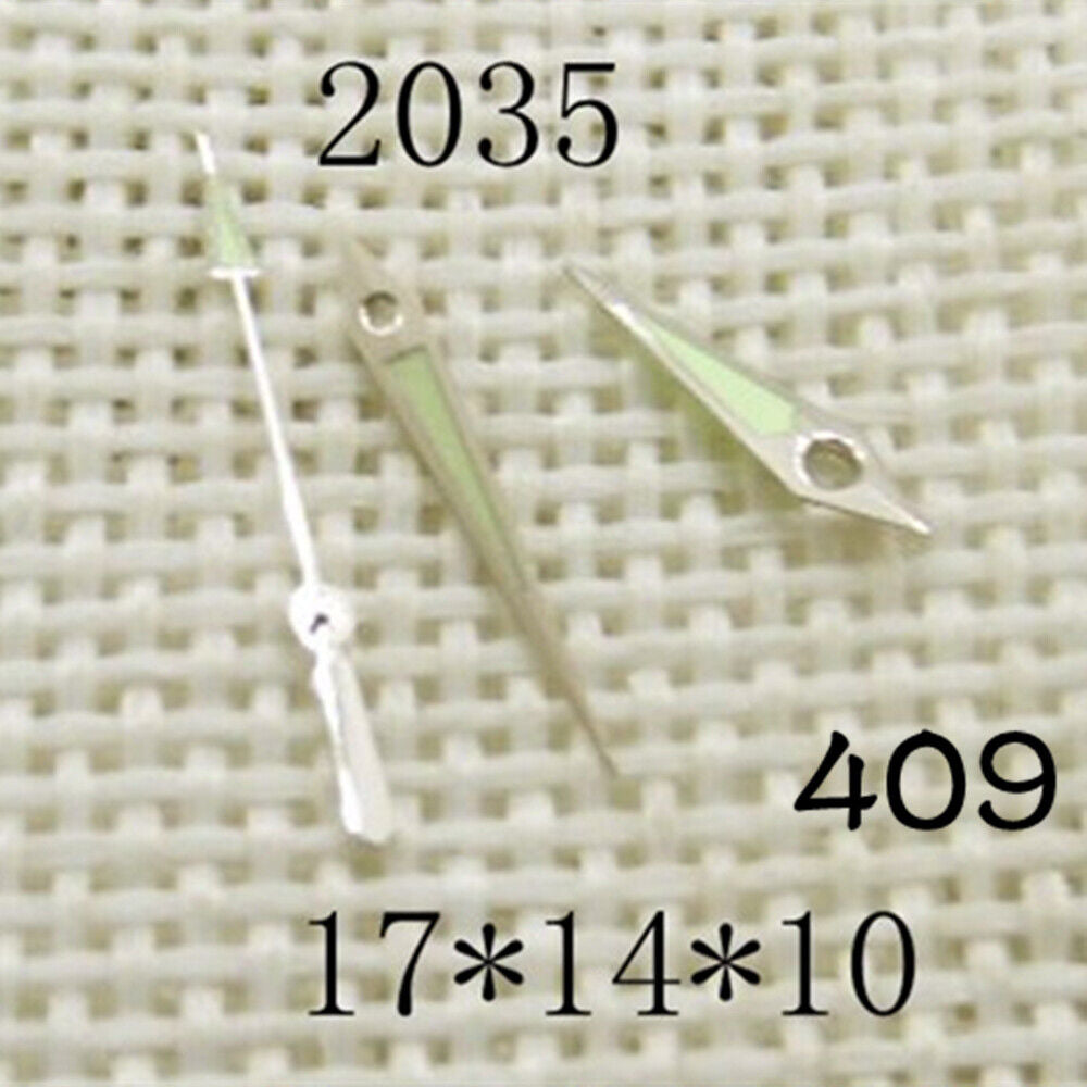 Luminous watch hands set for Miyota 2035, 17/14/10mm, enhancing visibility and precision by NO409.