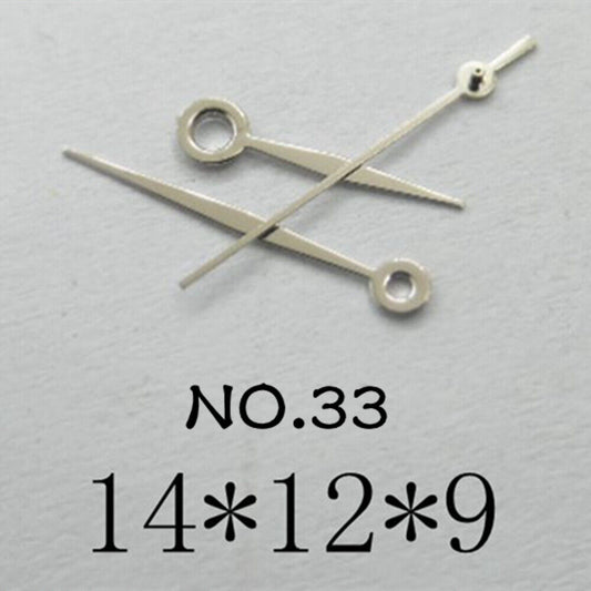 Silbernes Uhrzeiger-Set für Miyota 2035 Uhrwerk, 14 mm/12 mm/9 mm Länge, Nr. 33