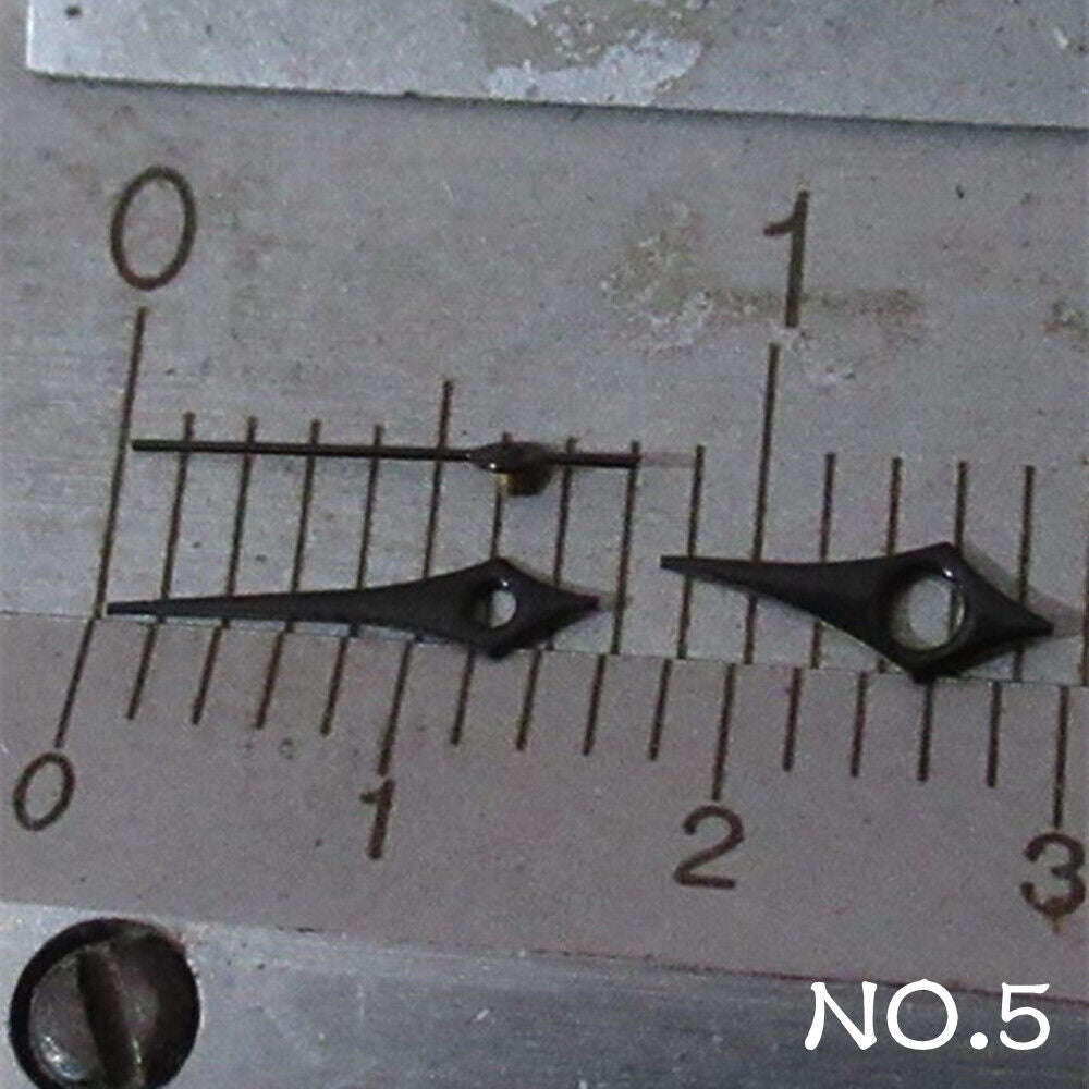 Black watch hands set NO.5 for Miyota 2035 movement, perfect for precise timepiece customization.