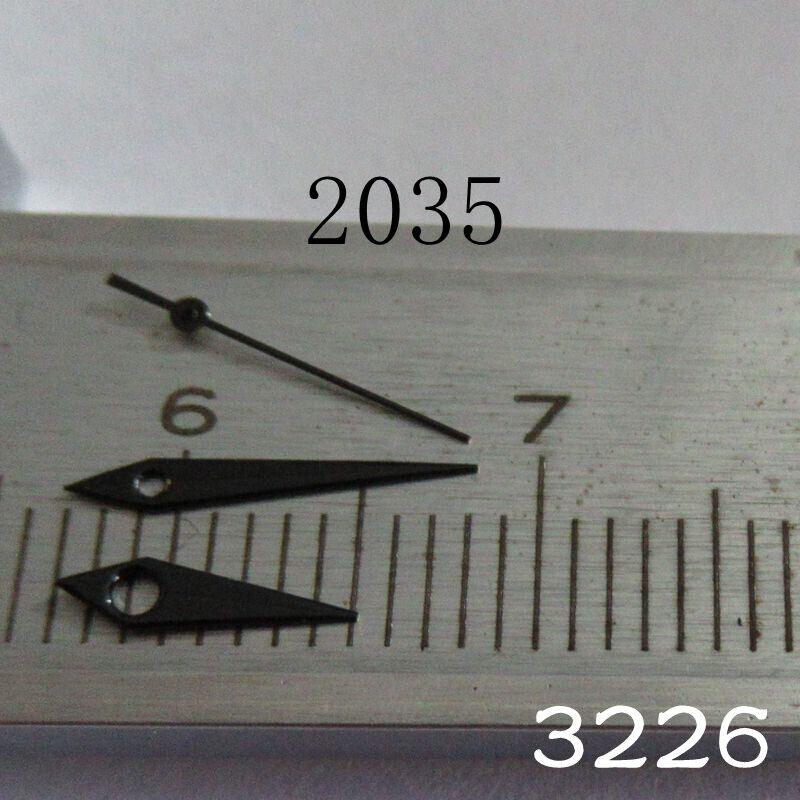 Black watch hands set compatible with Miyota 2035 movement, model NO.3226 for precise timekeeping.