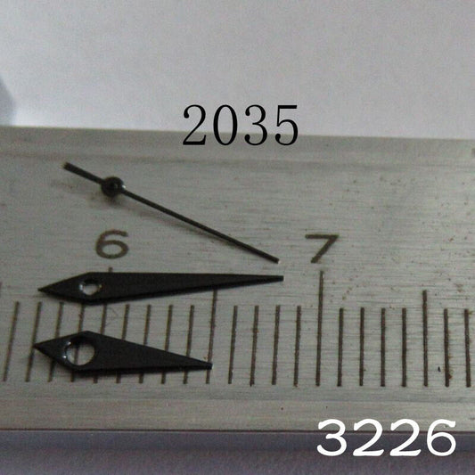 Black watch hands set compatible with Miyota 2035 movement, model NO.3226 for precise timekeeping.