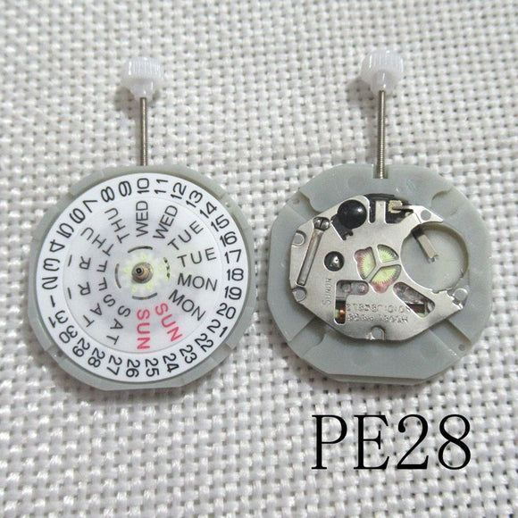Replacement Brand New Quartz Movement Sunon PE28 3 Hands Day Date Movement