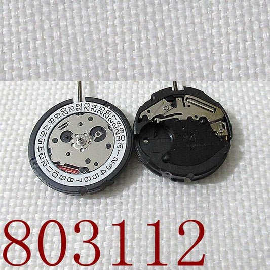 Montre <tc>ETA</tc> 803.112 à quartz, 3 aiguilles, date à 3 heures, mouvement suisse