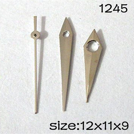 Silbernes Uhrzeiger-Set für Miyota 2035-Uhrwerk, 12 mm/11 mm/9 mm Länge, Nr. 1245