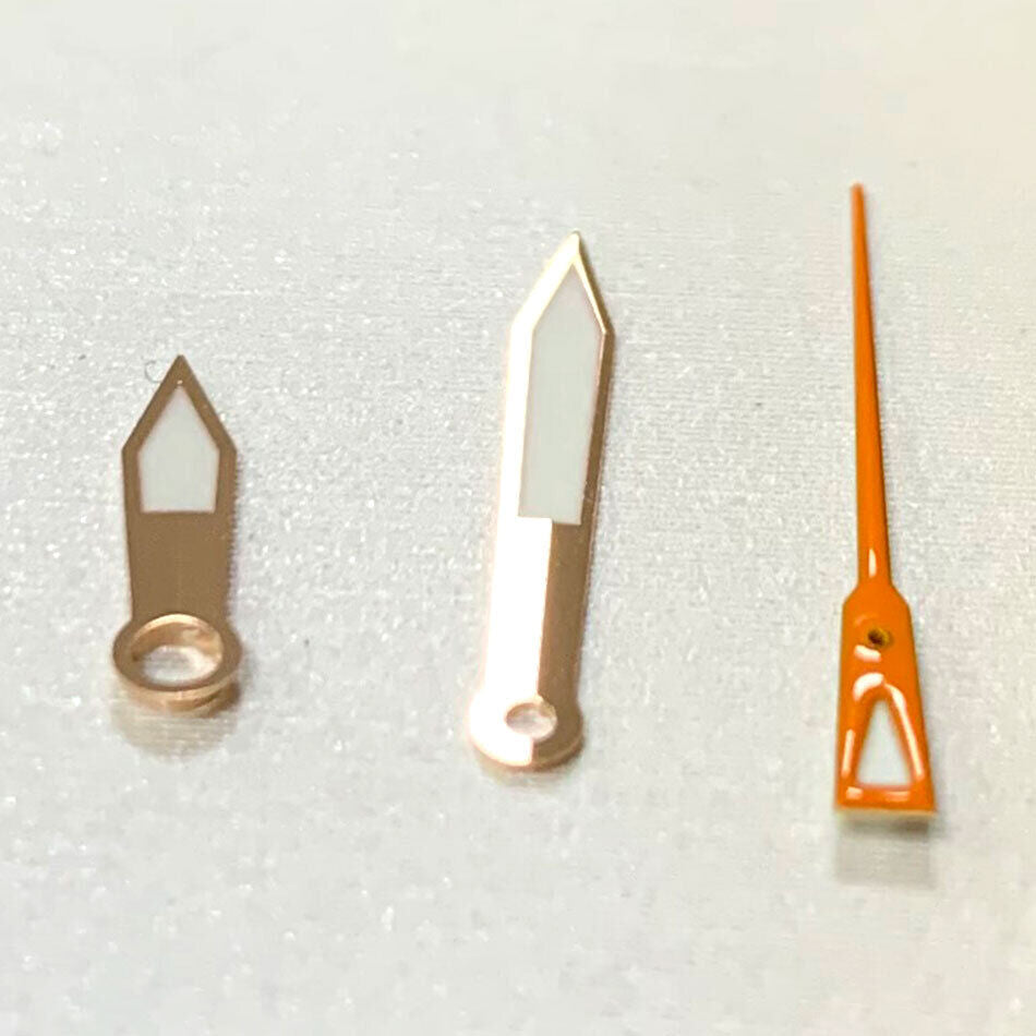 B12 green luminous watch hands set for NH35A/NH36A/4R36 movement, sizes 7.5/12/12mm, glow in dark.