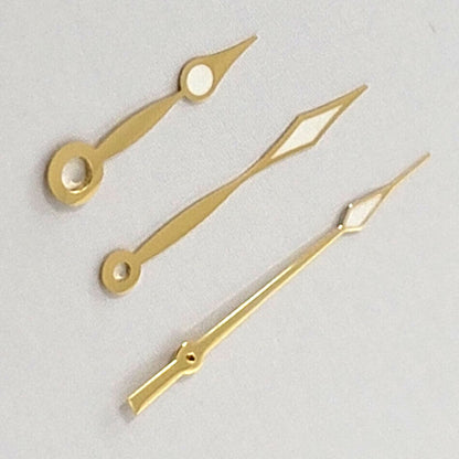 A11 green luminous watch hands set for NH35A/NH36A movement, sizes 10.5/14.5/14.5mm, enhancing visibility in low light.