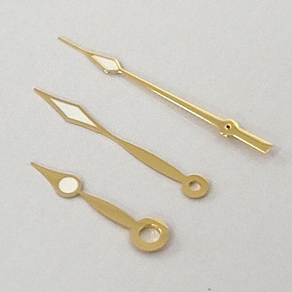 Green luminous watch hands set by A11 for NH35A/NH36A movement, precise 10.5/14.5mm sizes, ideal for watch repairs.