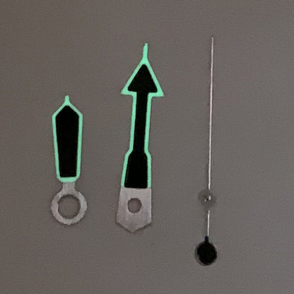 Green luminous black watch hands set for NH35A/NH36A/4R36 movement, B28-1.