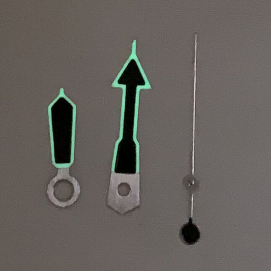 Green luminous black watch hands set for NH35A/NH36A/4R36 movement, B28-1.