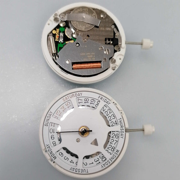 Watchmakers ISA 1198 Quartz Movement Day Date White Dial Date at 3 Replacement