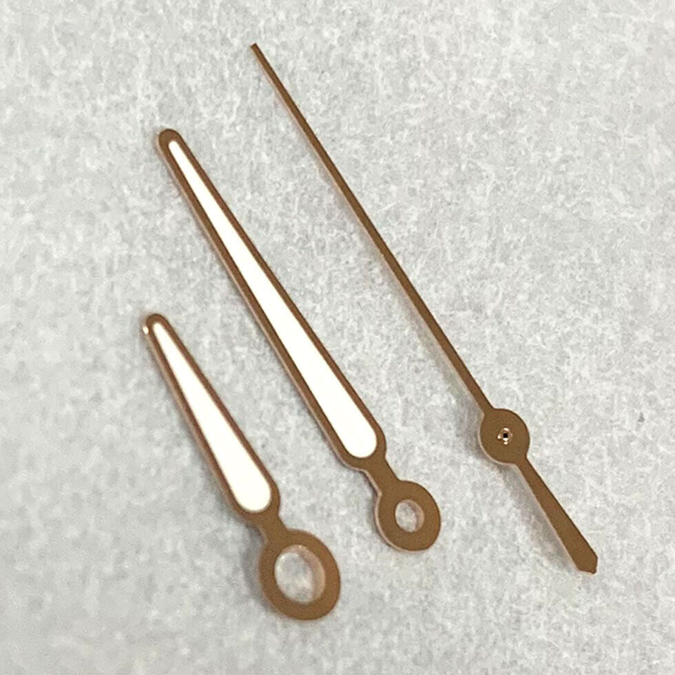 Green luminous rose gold watch hands set for NH35A/NH36A movement by BB8, perfect for seamless timepiece upgrades.