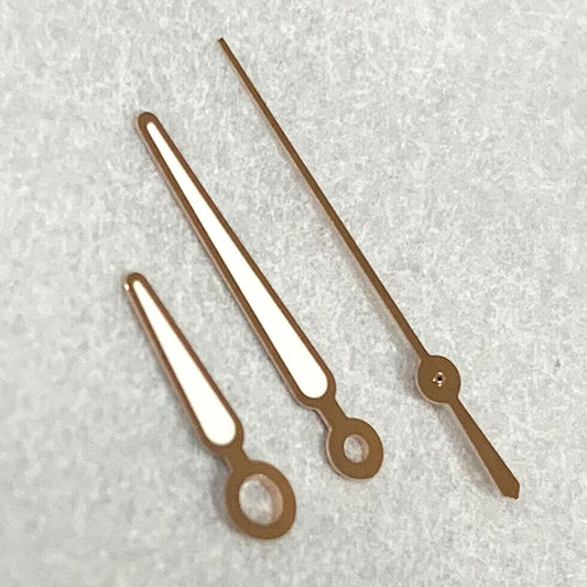 Green luminous rose gold watch hands set for NH35A/NH36A movement by BB8, perfect for seamless timepiece upgrades.