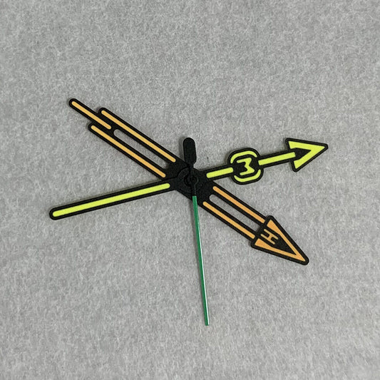 Green luminous three hands watch set for NH35A/NH36A movement, compatible with B24 models.