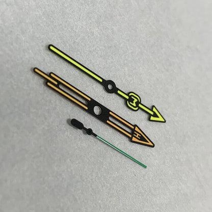 Green luminous three-hand watch dial for NH35A/NH36A movements, compatible with B24 models.