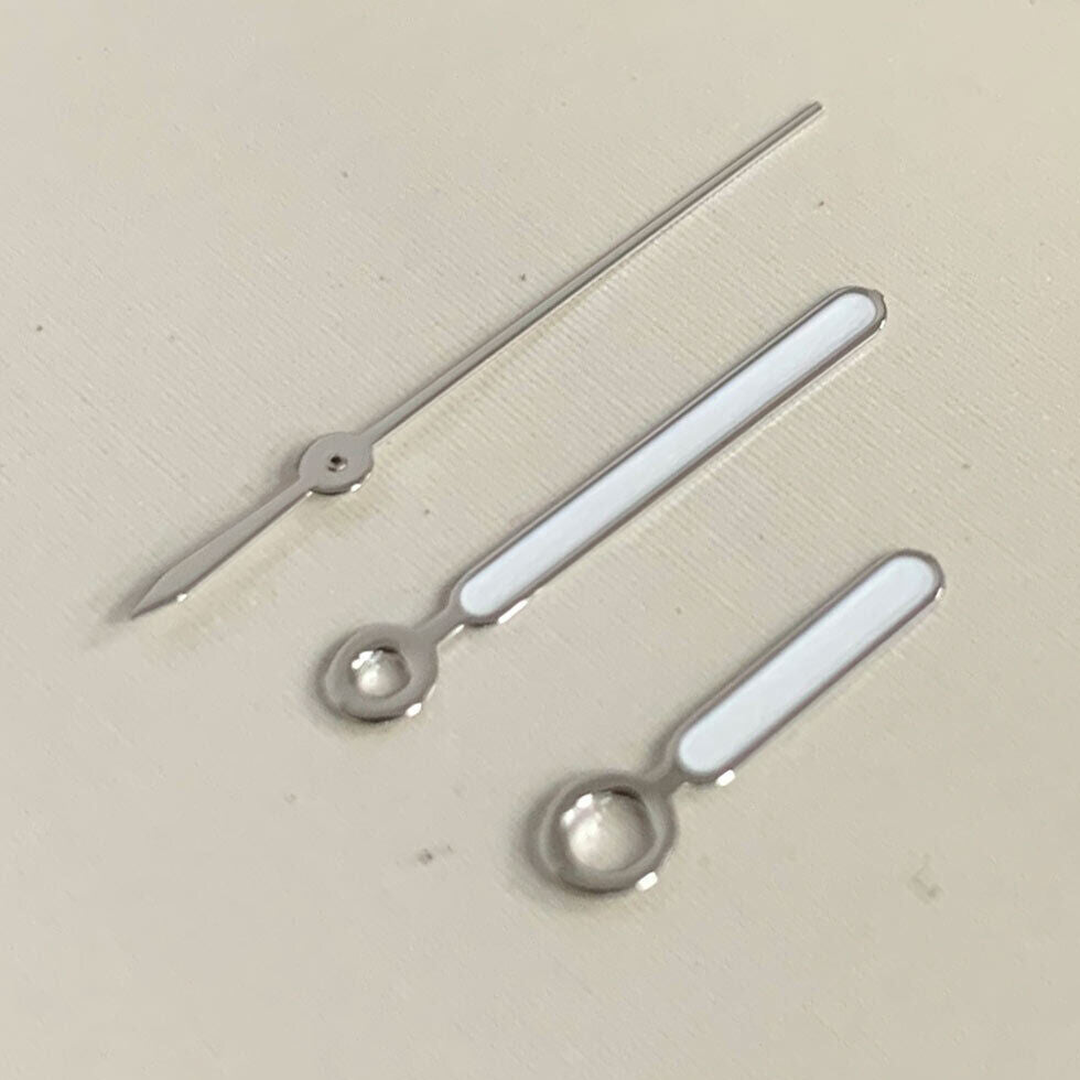 Green luminous silver trim watch hands set for NH35A/NH36A movement by BB13, ideal for repair and customization.