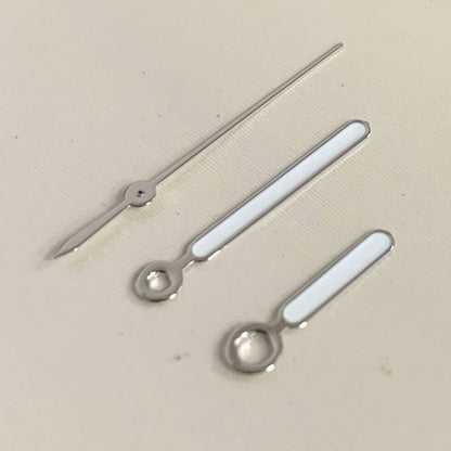 Green luminous silver trim watch hands set for NH35A/NH36A movement by BB13, ideal for repair and customization.