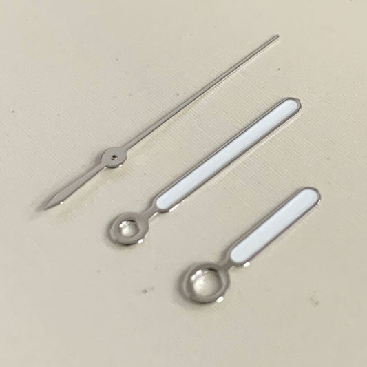Green luminous silver trim watch hands set for NH35A/NH36A movement by BB13, ideal for repair and customization.