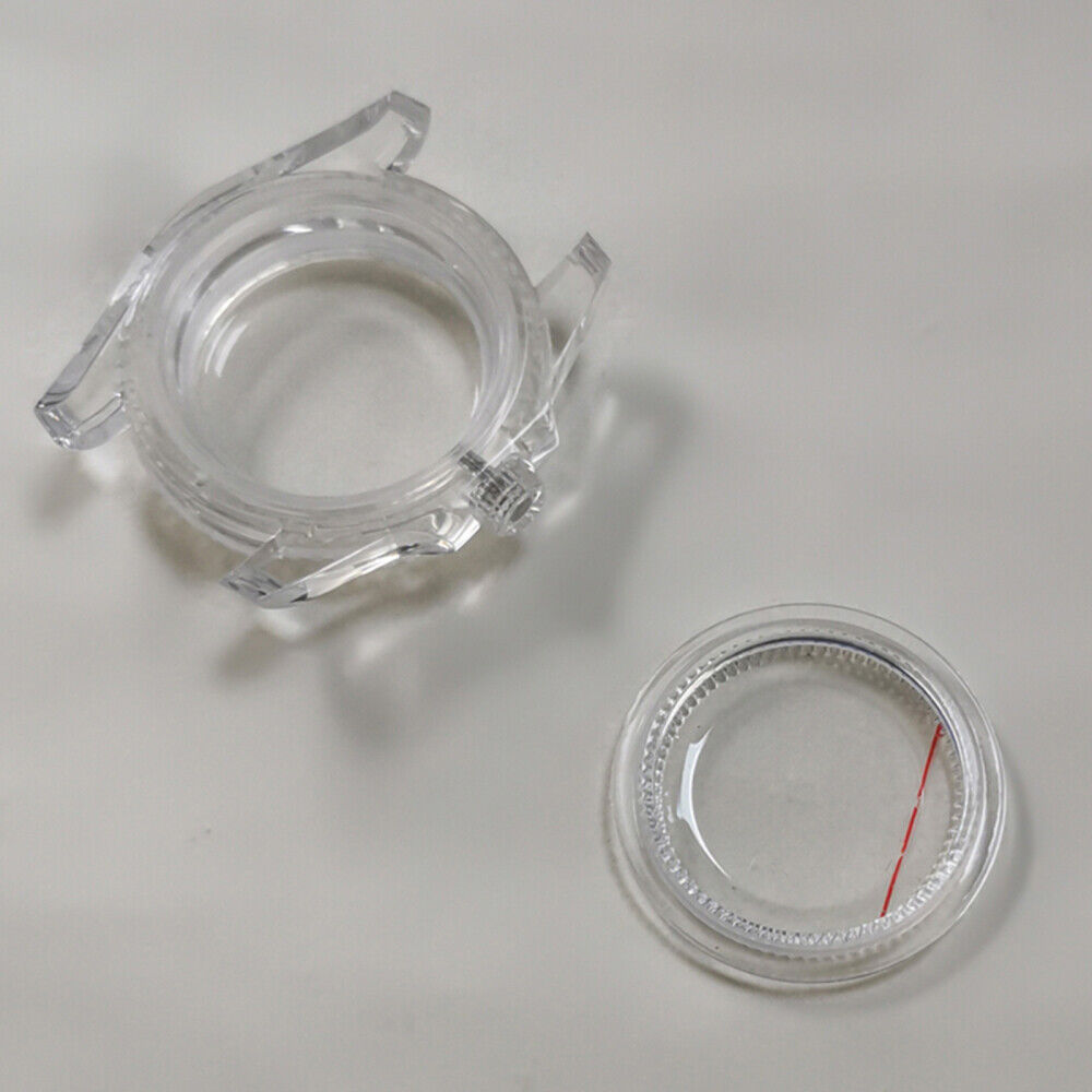 Green luminous 40MM BrandName plastic watch case with acrylic mirror, fits 8215, 8200, 821A, 2813 movements.