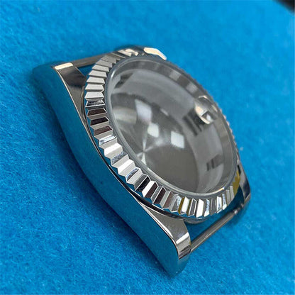 36MM steel watch case with mineral glass, compatible with 8215/2813/8205/8200 movements.