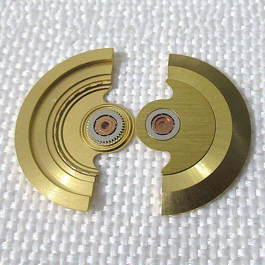 Golden rotor oscillating weight for ETA 2824, 2834, 2836 movements, compatible watch accessory.