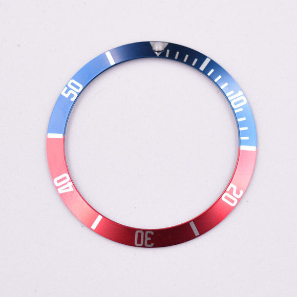 Red+Blue 39.5mm Aluminium Watch Bezel Insert Fit for Automatic SUB/GMT Watch