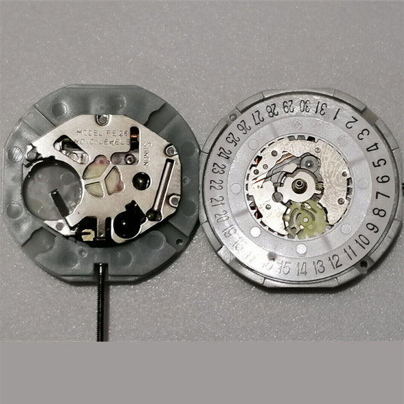 Brand New Quartz Movement Sunon PE28 3 Hands Date at 6 Movement