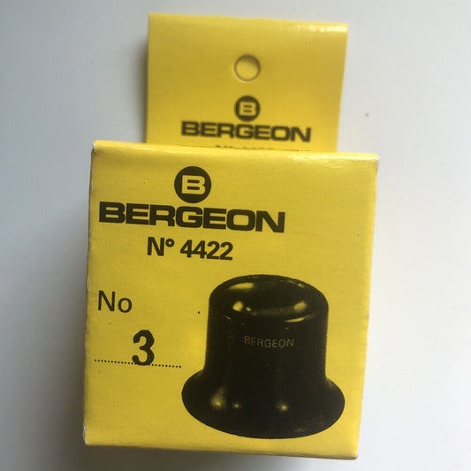 Bergeon 4422-3 No. 3 = 3.3x Watchmakers Magnification Loup Eyeglass, Black