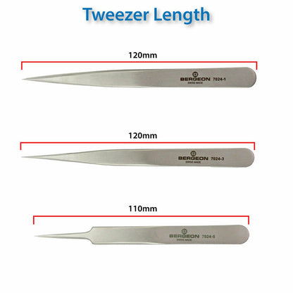 Bergeon 7024 Lot de 3 pinces non magnétiques