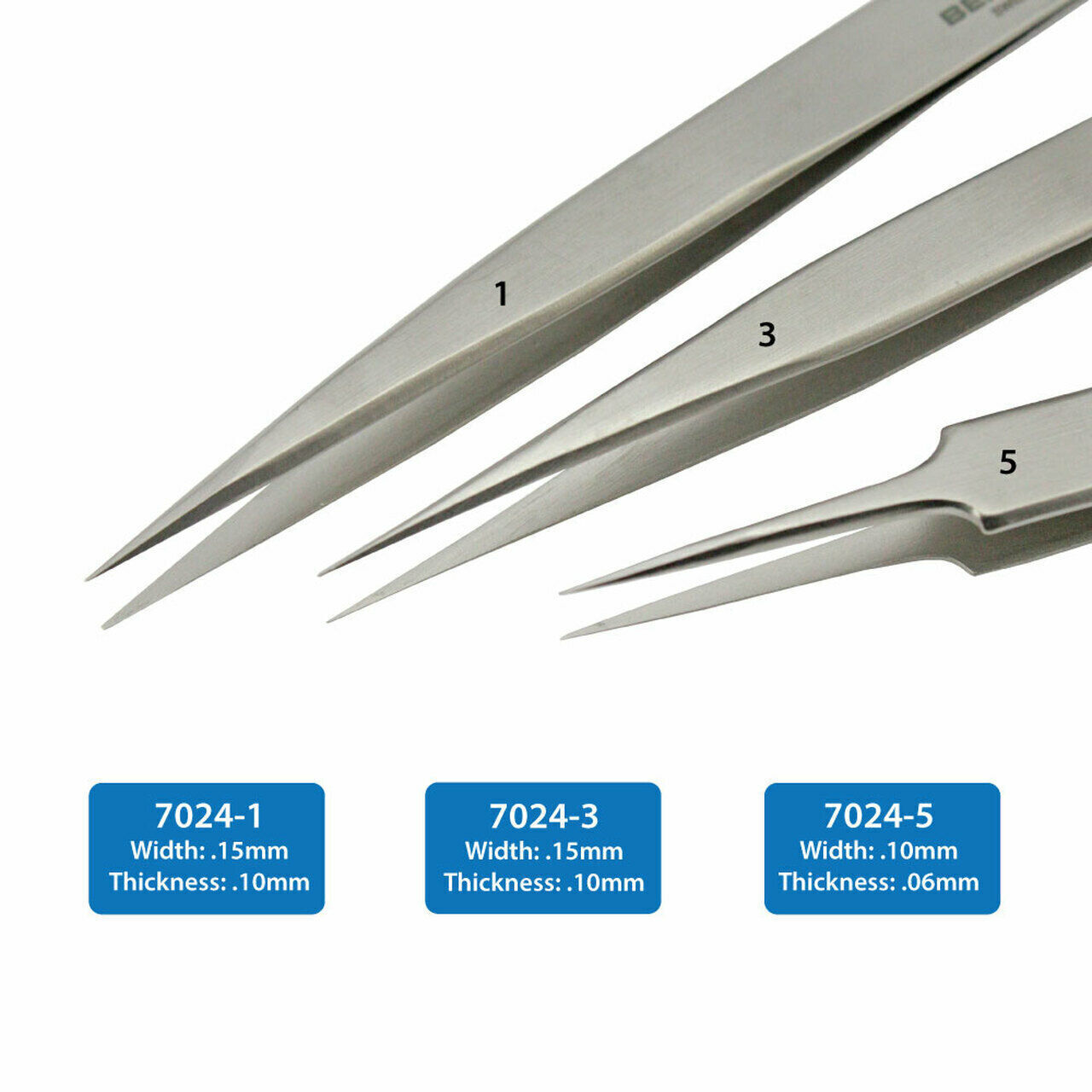 Bergeon 7024 Lot de 3 pinces non magnétiques