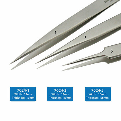 Bergeon 7024 Lot de 3 pinces non magnétiques