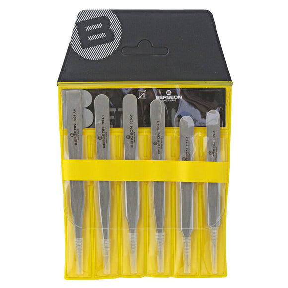 Bergeon 7024 Set of 6 Anti Magnetic Tweezers Swiss Watchmaker Tool