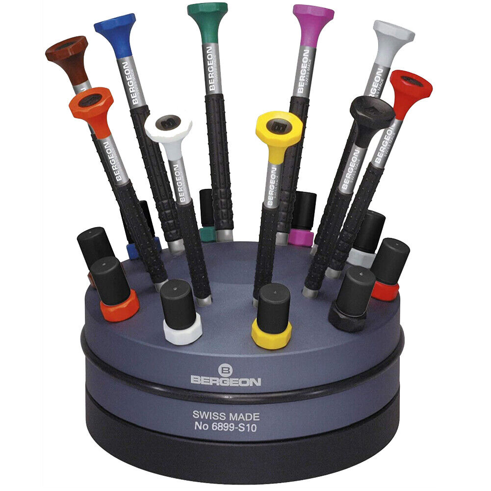 Bergeon 7899-S10 Precision Screwdriver in Aluminium  Set of 10 Ø0.5 ~ Ø3.0 mm